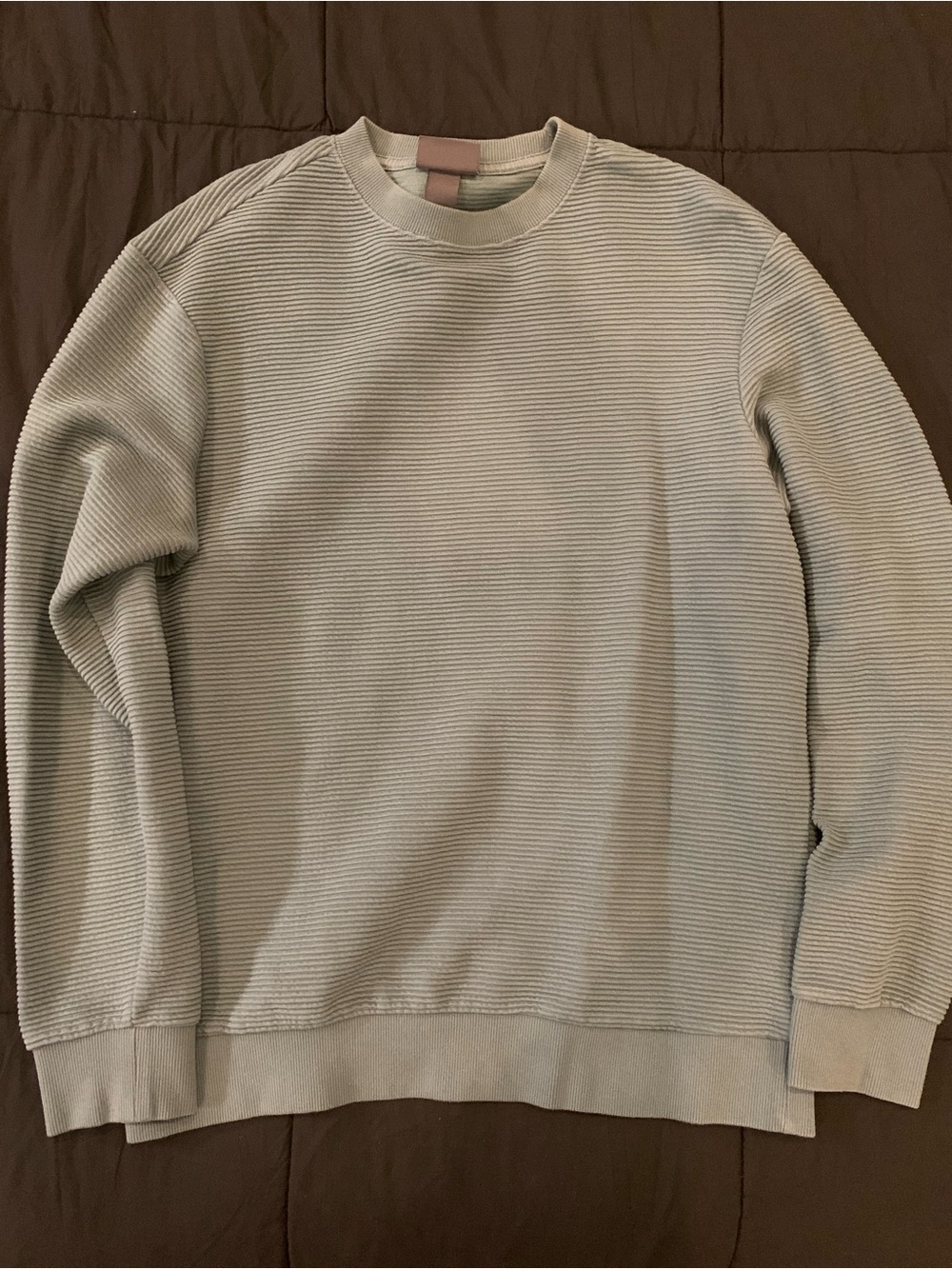 H&M Light Sage Ribbed Crewneck Sweater